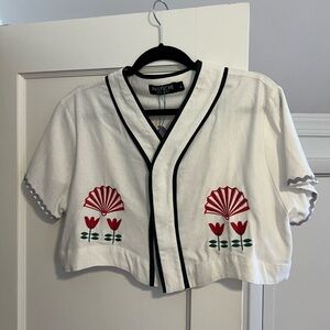 Pastiche Cropped Embroidered Top